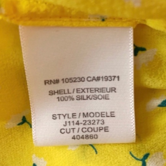 JOIE Yellow 100% Silk Nicosia Print Peplum Blouse - Picture 7 of 7